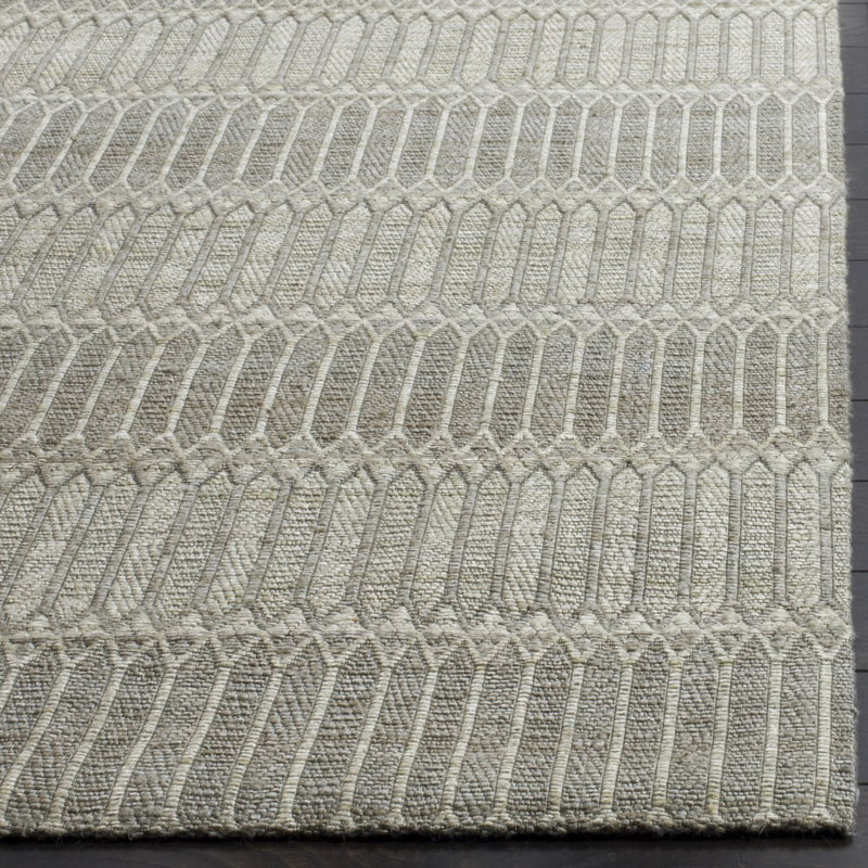 Tapis tissé à la main à motif géométrique chameau / gris Amritpal, Rectangle 6 pi x 9 pi