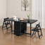 Space Saving Retro Folding Table with Wheels, 1.3m & 1.5m Black Finish, Multifunctional Storage Desk for Kitchen, Lounge, Apartment,No Assembly Required.(Without Chairs) Fast Dispatch From UK Warehouse – Dispatched Within 2 Days-331471596