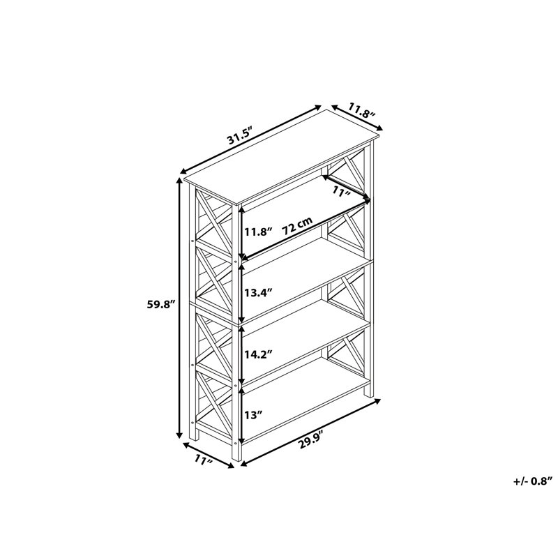 Burrell 152cm H x 80cm W Etagere Bookcase