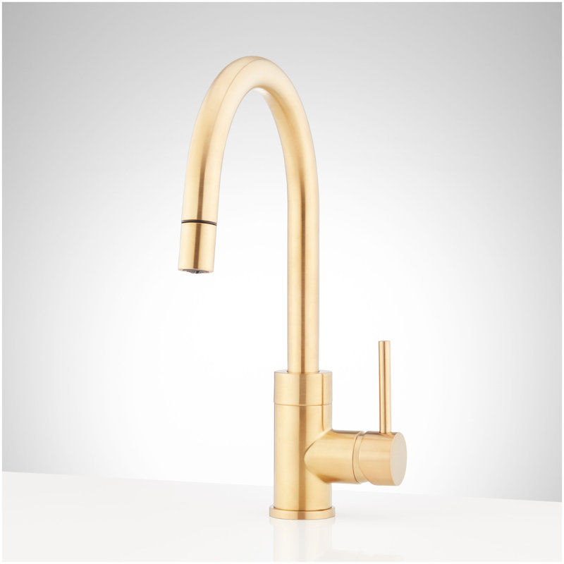 Ravenel Single-Hole Pull Down Bar Faucet - Brushed Gold, Brushed Gold