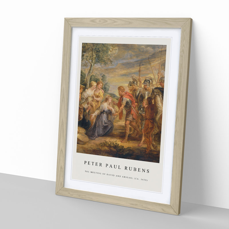 The Meeting of David and Abigail by Peter Paul Rubens - Picture Frame Painting, 36cm H x 27cm W x 2cm D, Oak Framed