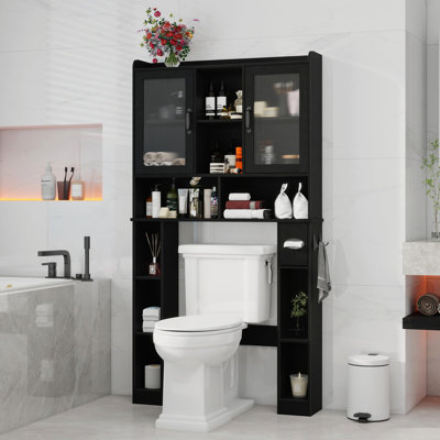 Over The Toilet Storage Cabinet, Farmhouse Storage Cabinet Over Toilet With Acrylic Doors