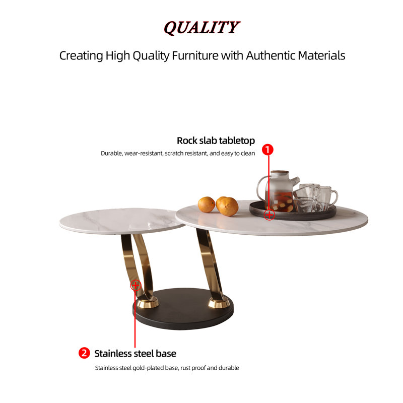 Armo 2 - Piece Exquisite rotating end table