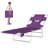 Purple Sunbathing Chair, 5-position Adjustable Outdoor Lounge Chair With Face Cavity, Arm Slots & Side Pocket, Foldable Beach Sun Chair With Carry Strap, Oxford Fabric, 264 Lbs Capacity-1858819766