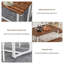 Ensemble de salle à manger 4 pièces de style industriel avec table et chaises à dossier, fini noyer foncé, structure en MDF et acier.