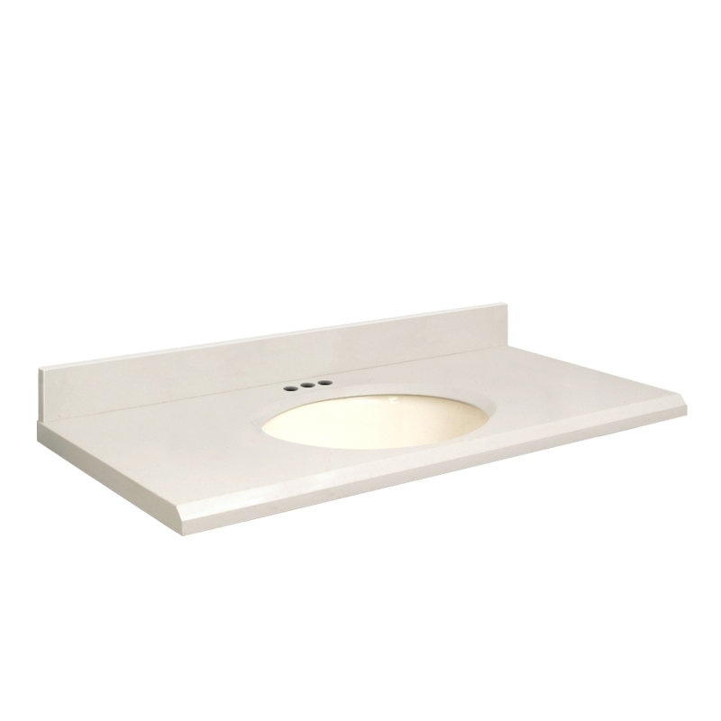Dessus de salle de bain simple 25 po meuble-lavabo, Biscuit, Extase, Simple
