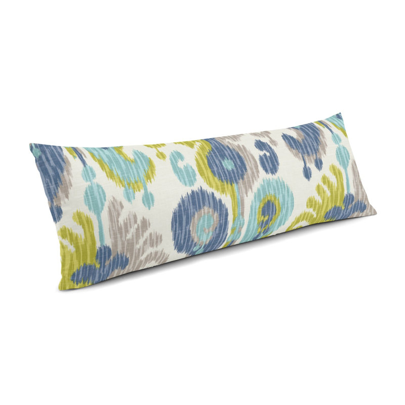 Housse et insert de coussin rectangulaire Indian Summer, Jaune pastel / gris, 14 po x 36 po
