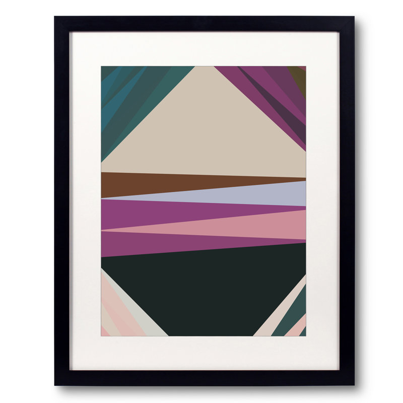Composition abstraite 1052 par Angel Estevez - impression, H 21,2 po x l 17,2 po, Papier avec cadre noir