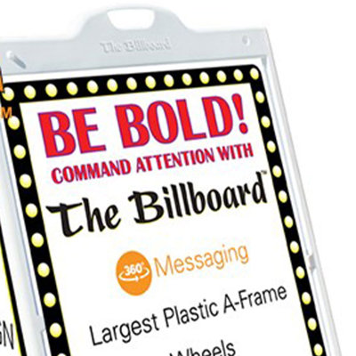 Plasticade The Billboard Large Outdoor Plastic Sign Frame with Handle, White