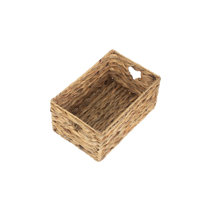 Water Hyacinth Wicker Storage Basket, 14cm H x 30cm W x 20cm D