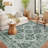 Ultra-Thin Vintage Area Rug - Irregular Medallion, Non-Slip, Floral Design - Low Pile Carpet for Living Room, Bedroom, Dining Room, Farmhouse Decor-388104838-388104837