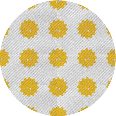 Tapis jaune à motif floral Daryl
