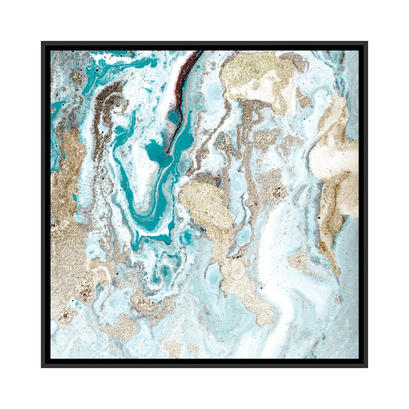 Turquoise II by Kimberly Allen - Print on Canvas, Black Framed, 66.04 cm H x 66.04 cm W