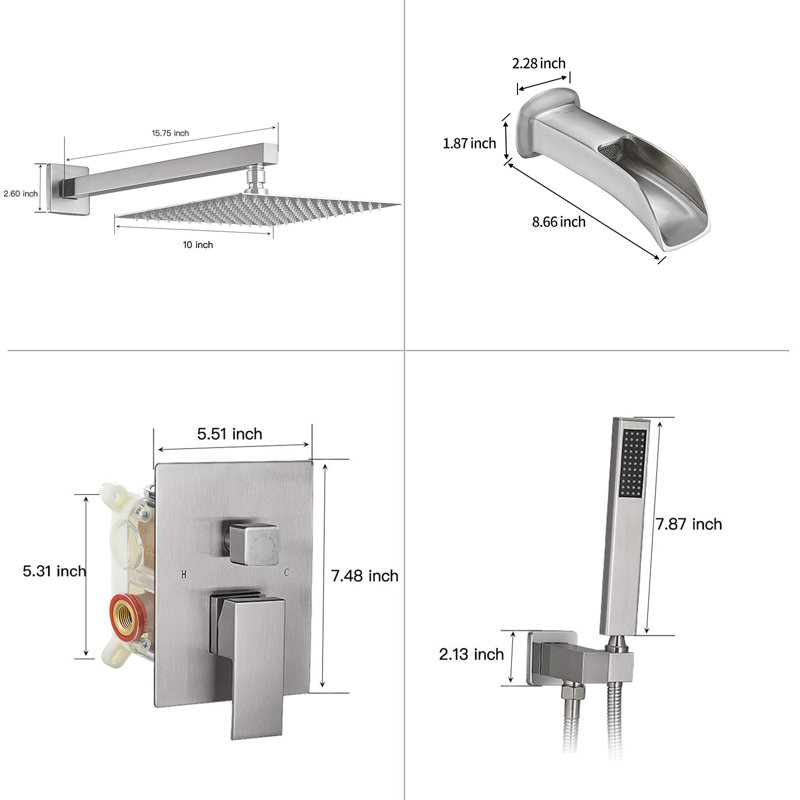 All-In-One Kit with Rough in-Valve, Brushed Nickel