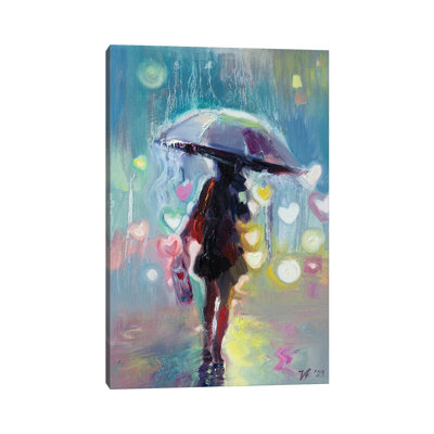 Rainy Lights 1 Piece Wrapped Canvas Painting