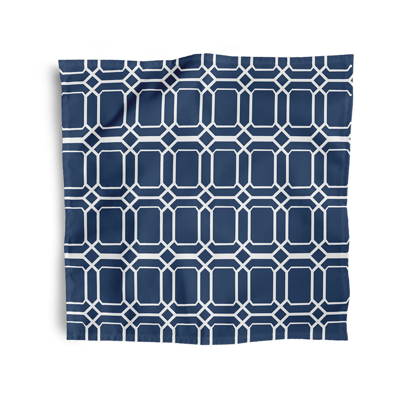 Landel Polyester Geometric Square Napkin, Blue