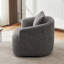 Fauteuil demi-tonneau pivotant rembourré avec coussin décoratif-200430919