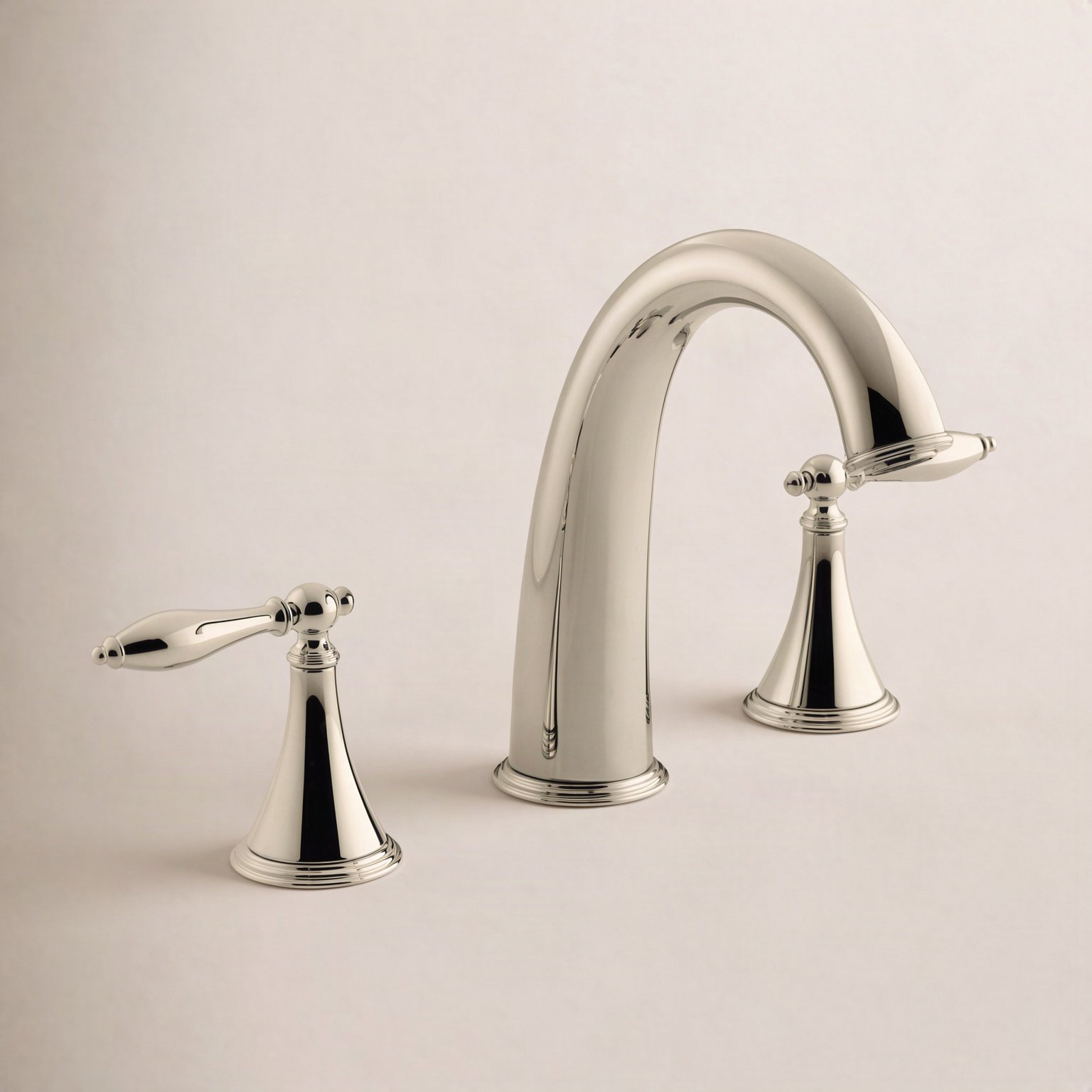 Finial Deck-Mount Bath Faucet Trim, Vibrant French Gold