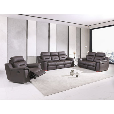 Annahi 3 Piece Faux Leather Reclining Living Room Set by Latitude Run