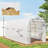 Hoop House Greenhouse, Walk-In Tunnel Greenhouse With 2 Support Rods, Zippered Roll-Up Mesh Door, 14.6'X6.5'X6.6', White-123626723-123626719
