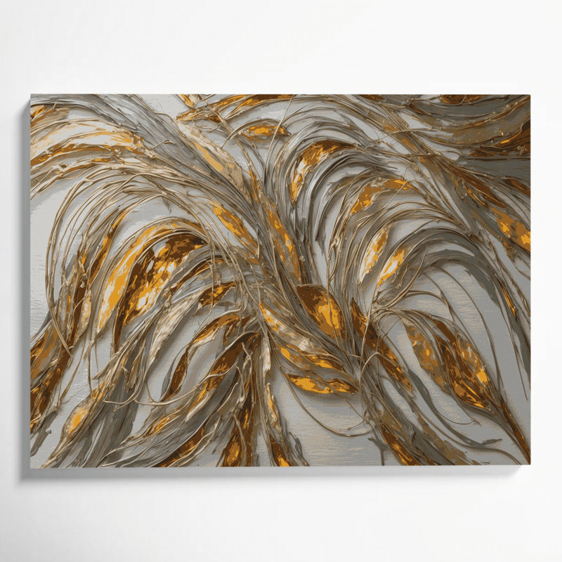 «Lyrical Abstraction 37», art mural sur toile grise, H 11 po x l 14 po