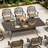 Afanasie 8 - Person Patio Dining Set with Rectangular Table , Cushions Included-1956260436