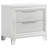 Mory Nightstand, 2 Drawers, Embossed Herringbone Pattern White, Chrome