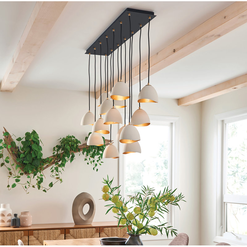 Nula 14 - Light Chandelier, Shell Black