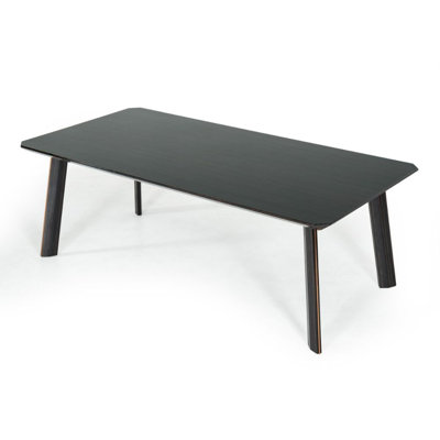 Koutarou 87" Black And Rose Gold Rectangular Dining Table