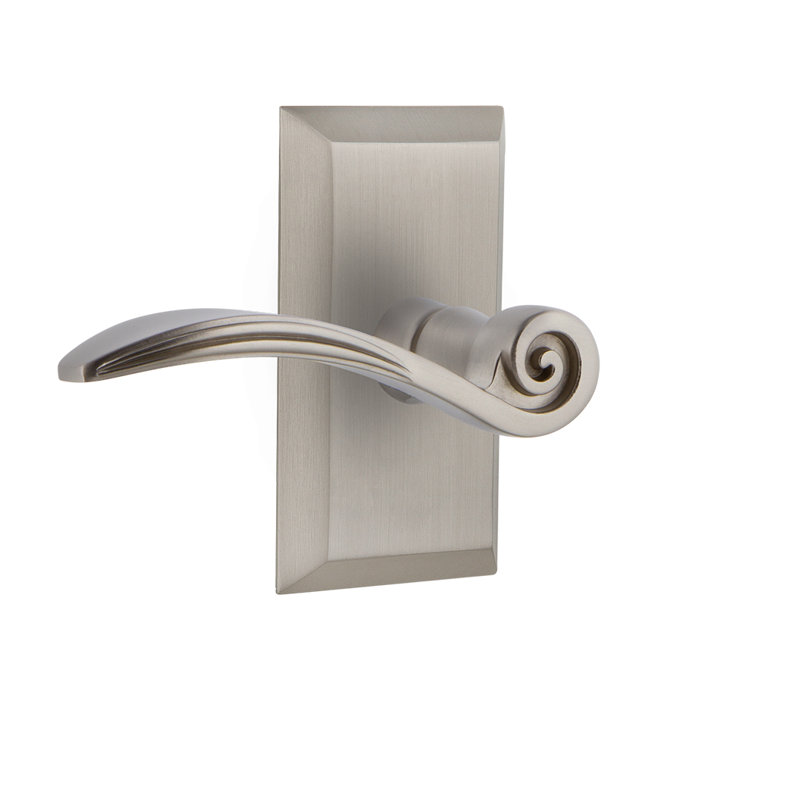Studio Plate Double Dummy with Swan Lever, Satin Nickel