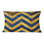Blue Gold Glamour Chevron VI - Midcentury Lumbar Pillow