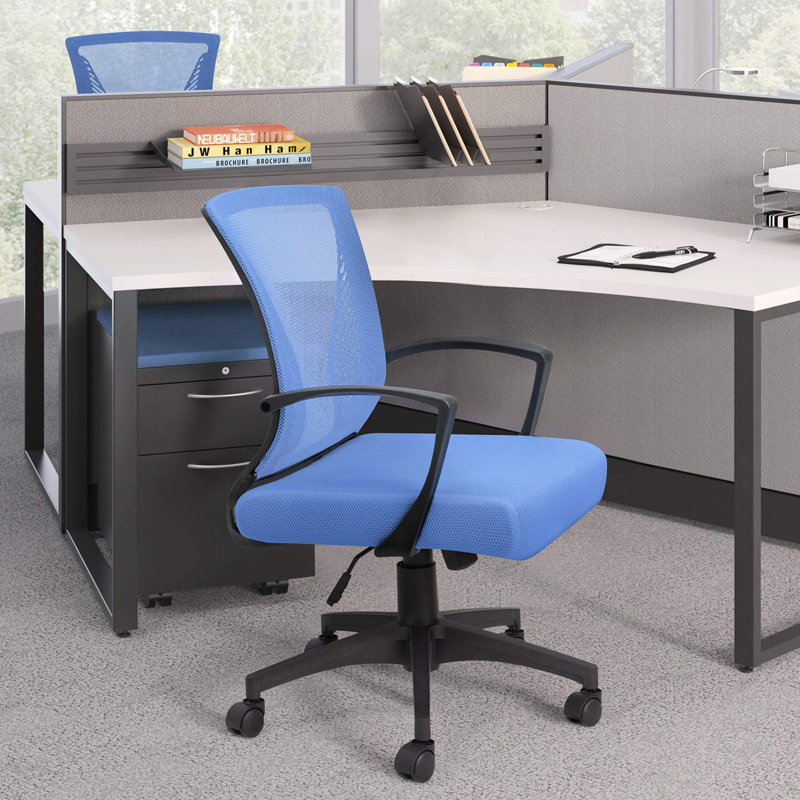 Chaise de bureau nervurée, Bleu
