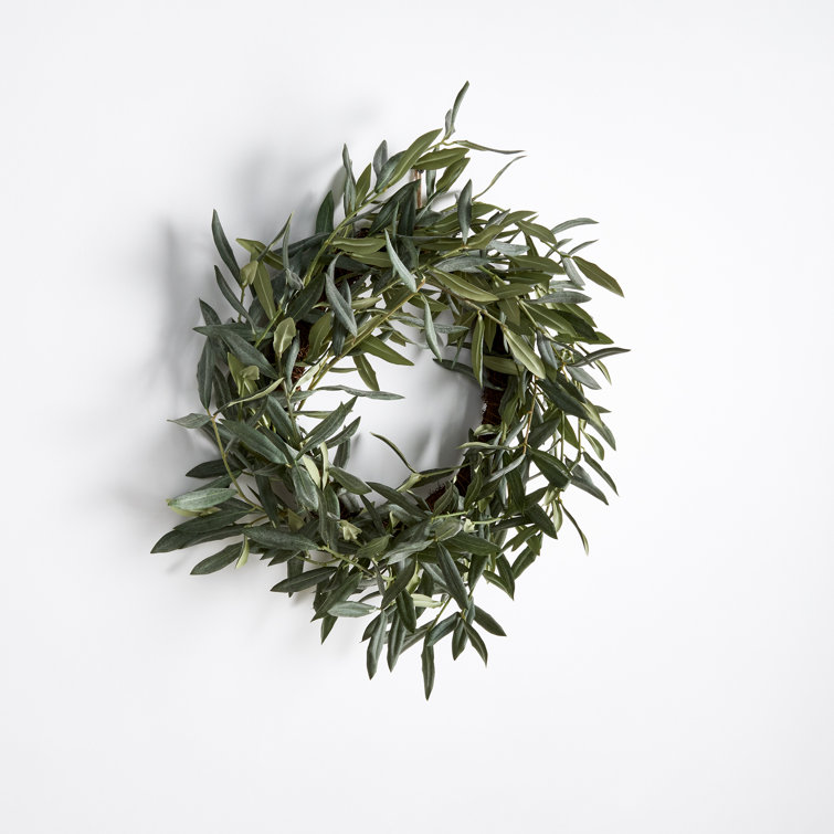 Primrue Ansuma 24 Green Handmade Faux Olive Polyester Wreath & Reviews