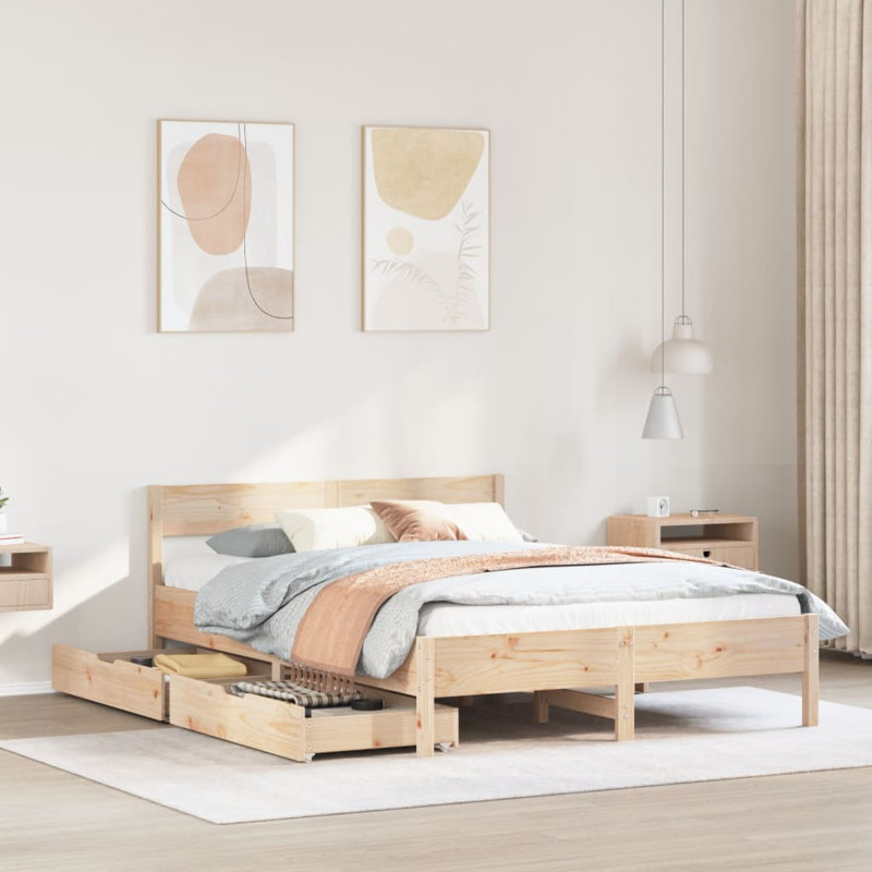 Storage Bed, Brown, Small Double (4')