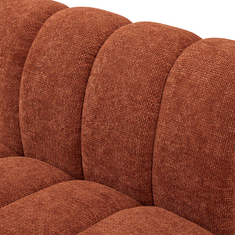 Ivena 6 - Piece Upholstered Sectional, Cognac Chenille Fabric