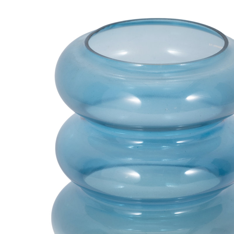 Glass Vase with Bold Bubble Design, Coastal Style Decorative Modern Accent for Shelving or Tabletop Decor in Contemporary Living Spaces.