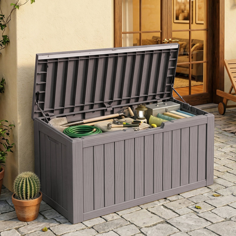 Emperic Design 46.3'' W 80 Gallons Water Resistant Resin Lockable, Brown