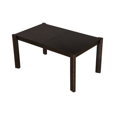Modern Expandable Solid Wood Dining Table, Walnut Tone, 59" To 73", Hardwood, Clean Lines, Smooth Gliding Extension - Shade, Space Saving, Extension, Hardwood