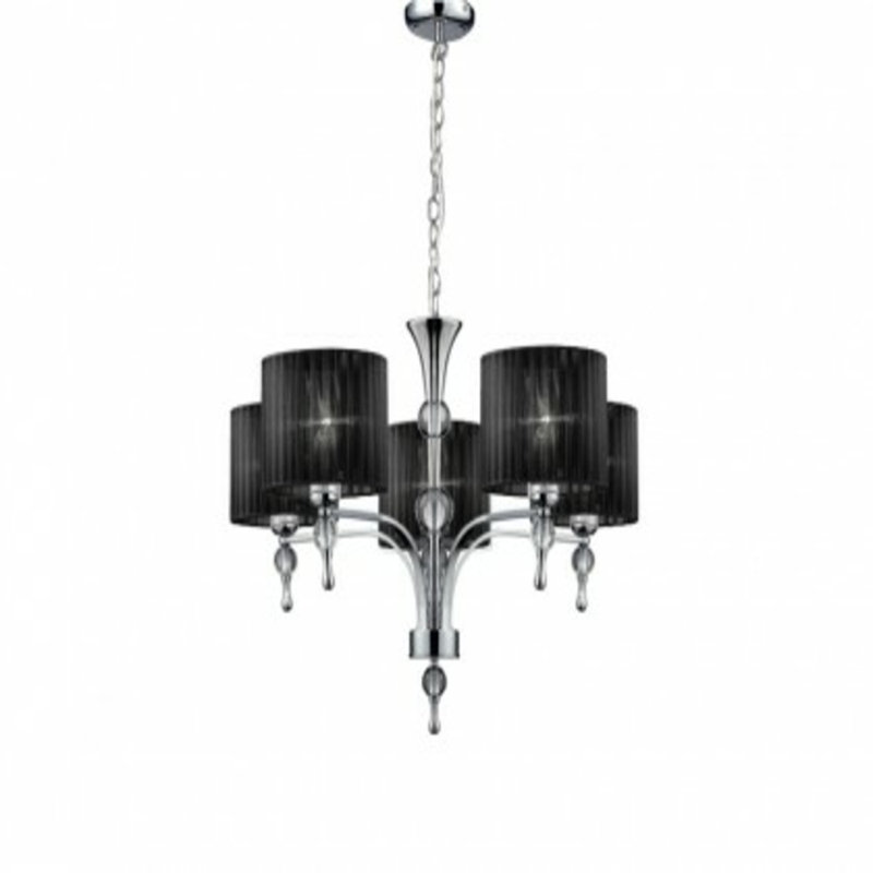 5 - Light Drum Chandelier, Black