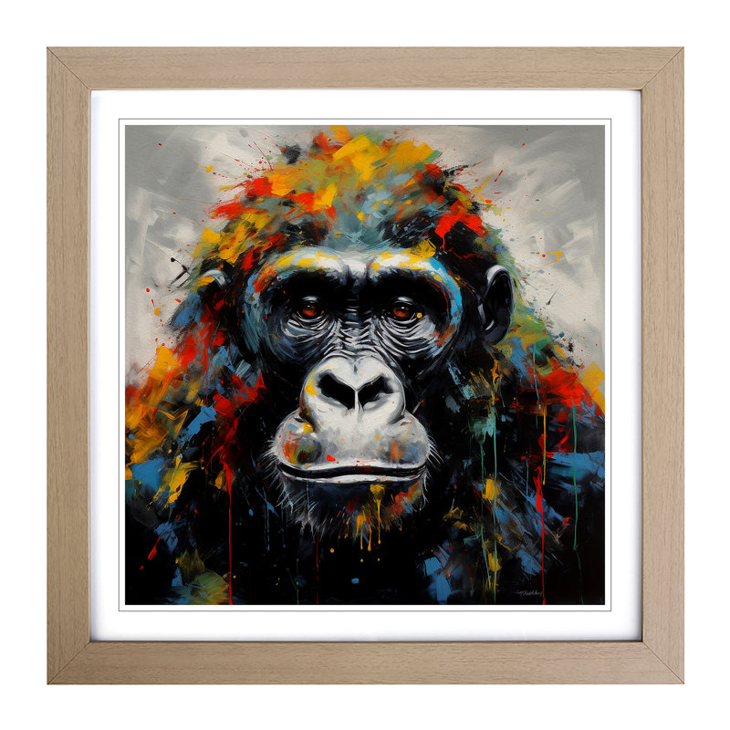 Gorilla Expressionism No.3 - Framed Print, Oak