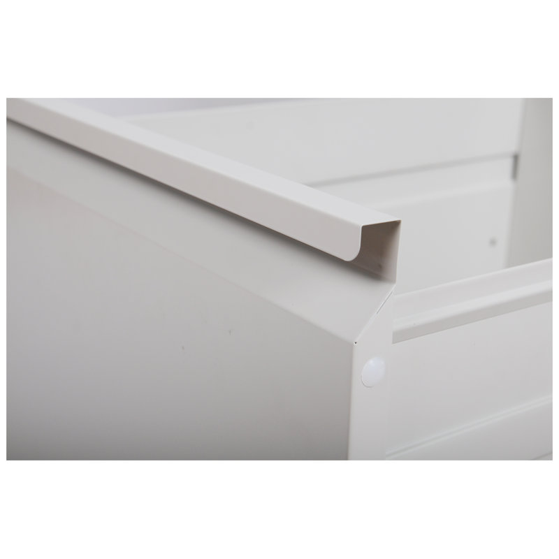 2-Drawer Lateral File Cabinet, White Heavy Duty Metal Filing Cabinet with Lock for Home Office, Fits Letter & Legal Size