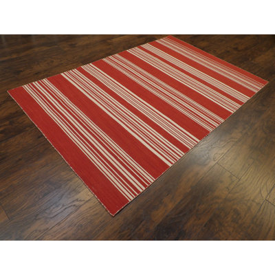 Avrumy One-of-a-Kind 5' x 8' Area Rug in Red/Beige