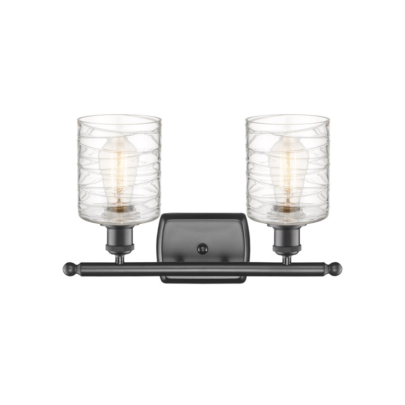Éclairage pour salle de bain à intensité variable 2 lumières Leilani, Ampoule DEL 6 watts Vinage, Bronze huilé, Blanc mat