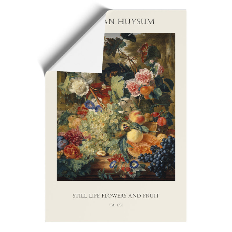 Still Life with Flowers and Fruit Vol.1 by Jan Van Huysum - Unframed Graphic Art, 42cm H x 30cm W x 0.1cm D
