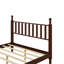 Lit plateforme double en bois avec tête de lit en forme de gourde