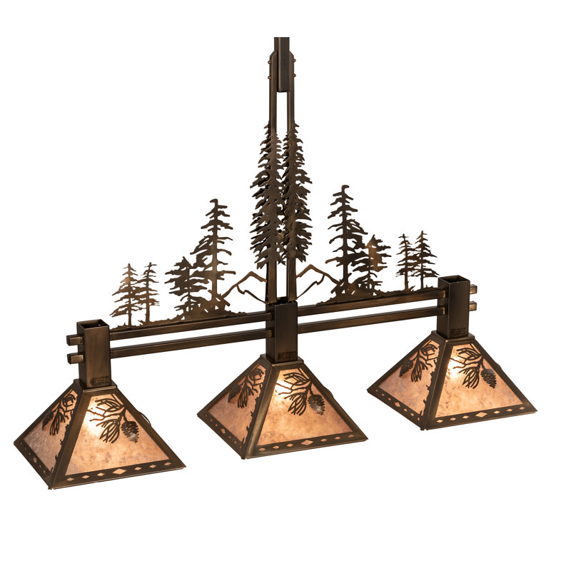 3 - Light Timeless Bronze Kitchen Island Pendant, 24'' H X 45'' W X 11.5'' D