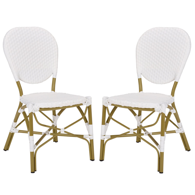 Chaise de patio empilable Oswaldo, Blanc