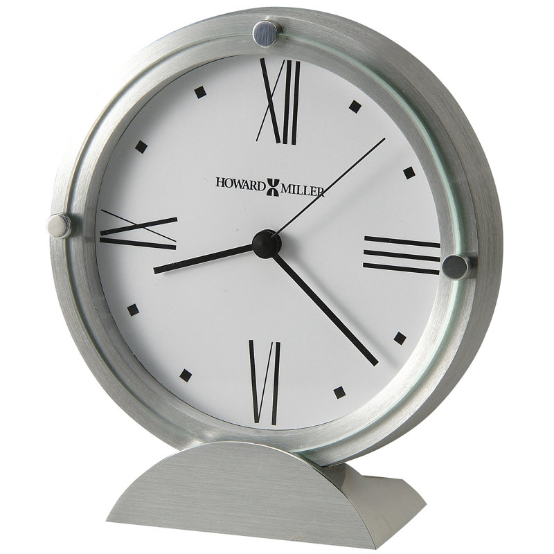 Simon II Tabletop Clock in Brushed Aluminum