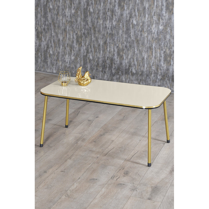 Suzette Four Leg Coffee Table, Cream White