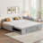 Full Size Upholstered L-Shaped Upholstered Daybed with Twin Size Pop Up Trundle-1217663079
